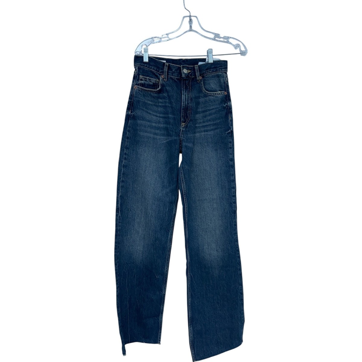 Zara Womens Wide Leg Jeans EU 36 US 4 Blue Denim High Rise