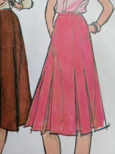 Butterick Pattern 6860 Misses' Size 12 Pleated Below-knee Skirt 1970s UNCUT FF - Picture 4 of 15
