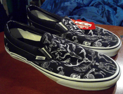 RARE Vans ZOOLOGICAL Classic SLIP-ON BLACK/True White