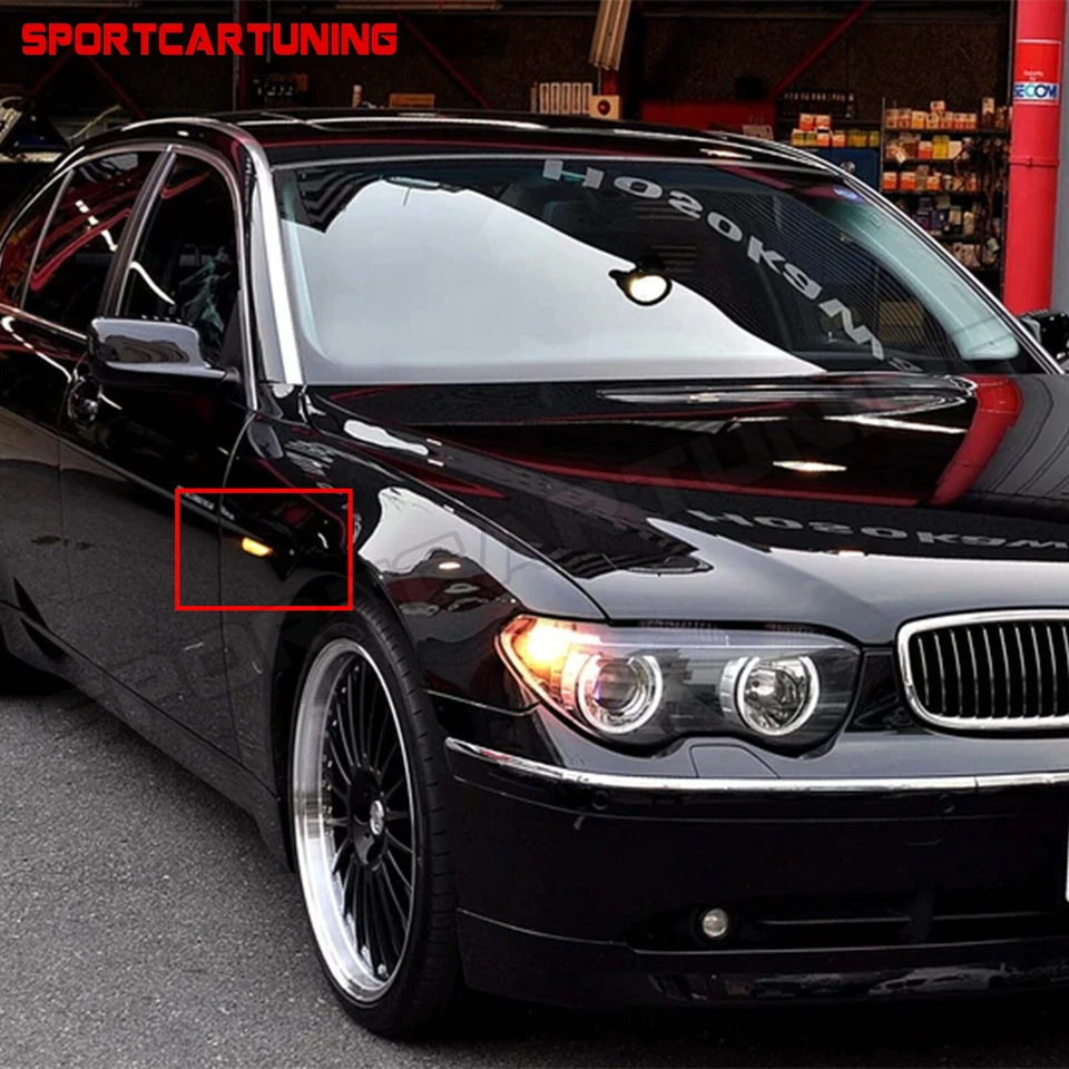 Amber LED Turn Signal Side Marker Light For 2002-2008 BMW E65 E66 745i 750i 760i - Изображение 3 из 4