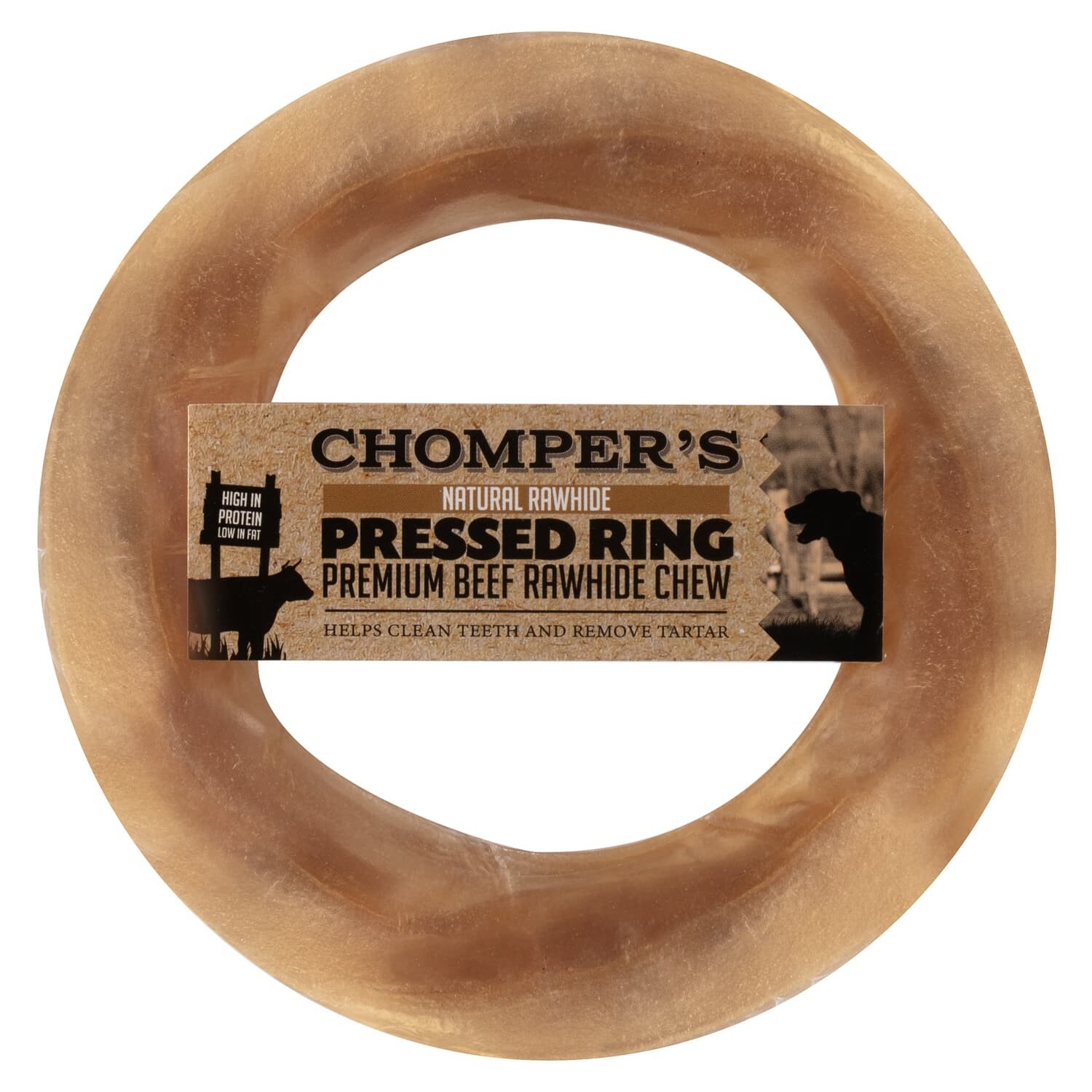 Chompers Natural Rawhide Pressed Ring Premium Beef Rawhide Chew 6" eBay