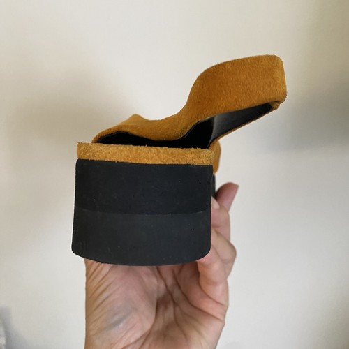 GORMAN ~ Mustard SUEDE Leather SLIP ON Slingback SHOES Size 38 ~ Gently Worn - Picture 10 of 15