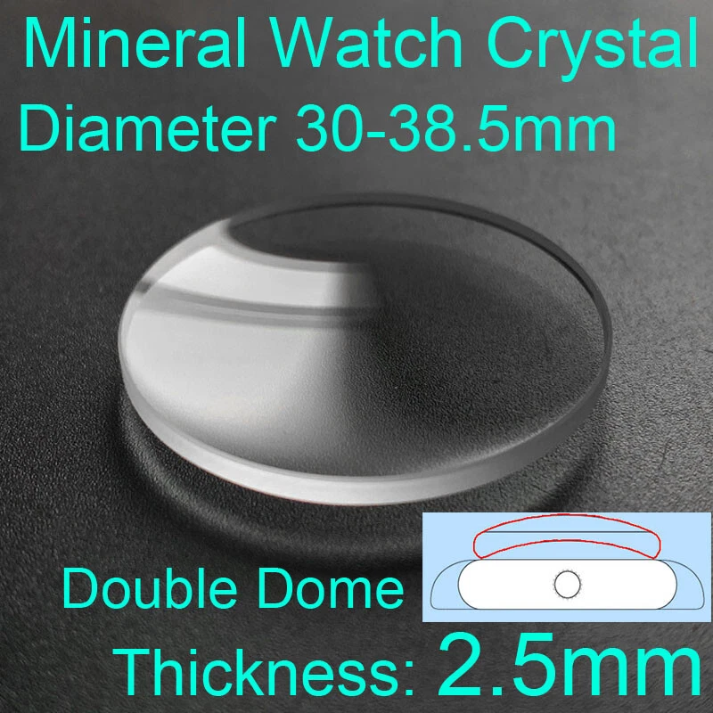 Double Dome 2.5mm Mechanical Watch Glass Repair Parts 30mm 38.5mm Watch Crystal