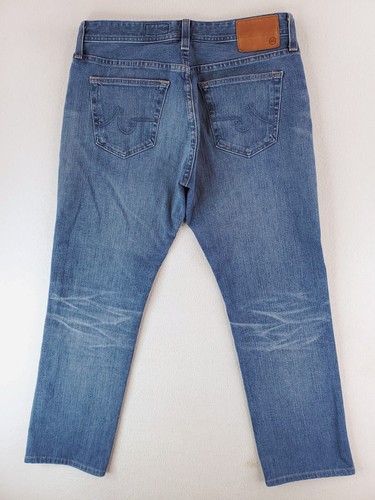 Adriano Goldschmied Jeans Mens 32x30 Blue Everett Slim Straight Stretch Whiskers - Picture 5 of 14