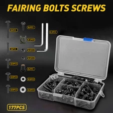 177PCS Black Fairing Bolt Kit Windshield Fender Bodywork Screws Universal Set