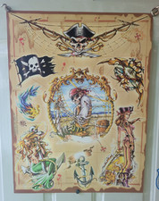 BULLSEYE TATTOO FLASH POSTER PIRATE THEMED 24 X 18 MANCAVE ART