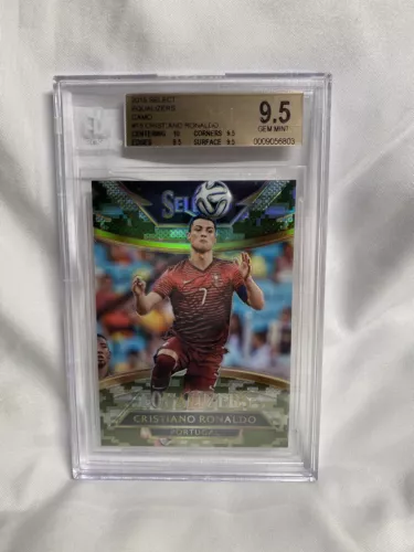 2015 panini select cristiano ronaldo camo /249 equalizers Beckett 9.5