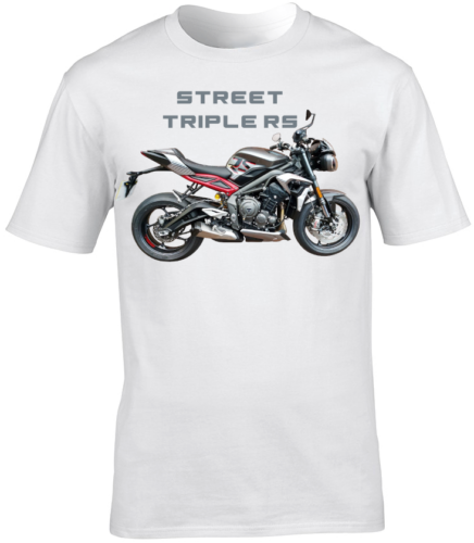 T-Shirt Triumph Street Triple RS Motorrad Biker kurzärmeliger Rundhalsausschnitt - Bild 1 von 1