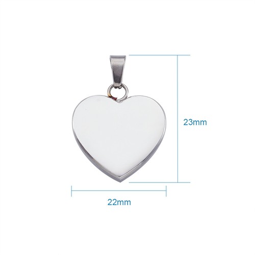 10x Stainless Steel Pendants Heart Tray 23x22x4mm Stamping Blank Tag - Picture 3 of 5