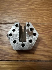 Vintage Unbranded Watchmakers Large Hexagon Bench Block Watch Tool Used