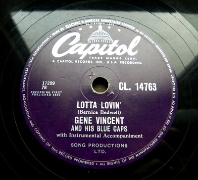 0786/ GENE VINCENT-Lotta lovin´- Wear my ring-JUKEBOX-HITS-R´n`R-78rpm Schellack