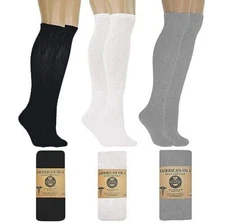 Diabetic Knee High CREW circulatory Socks Health Men’s  Cotton ALL SIZE