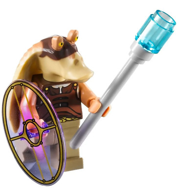 LEGO Star Wars Gungan Warrior Minifigure + Shield + Staff sw0302 7929 9509 Naboo