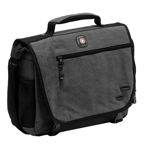 Wenger Swiss Army Zinc Cotton Computer Briefcase For 14.1" Laptops NEW Gray
