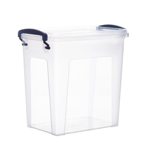 Mini Deep Storage Organizer Bin with Lid X-Deep Small Clear Storage Box with ...