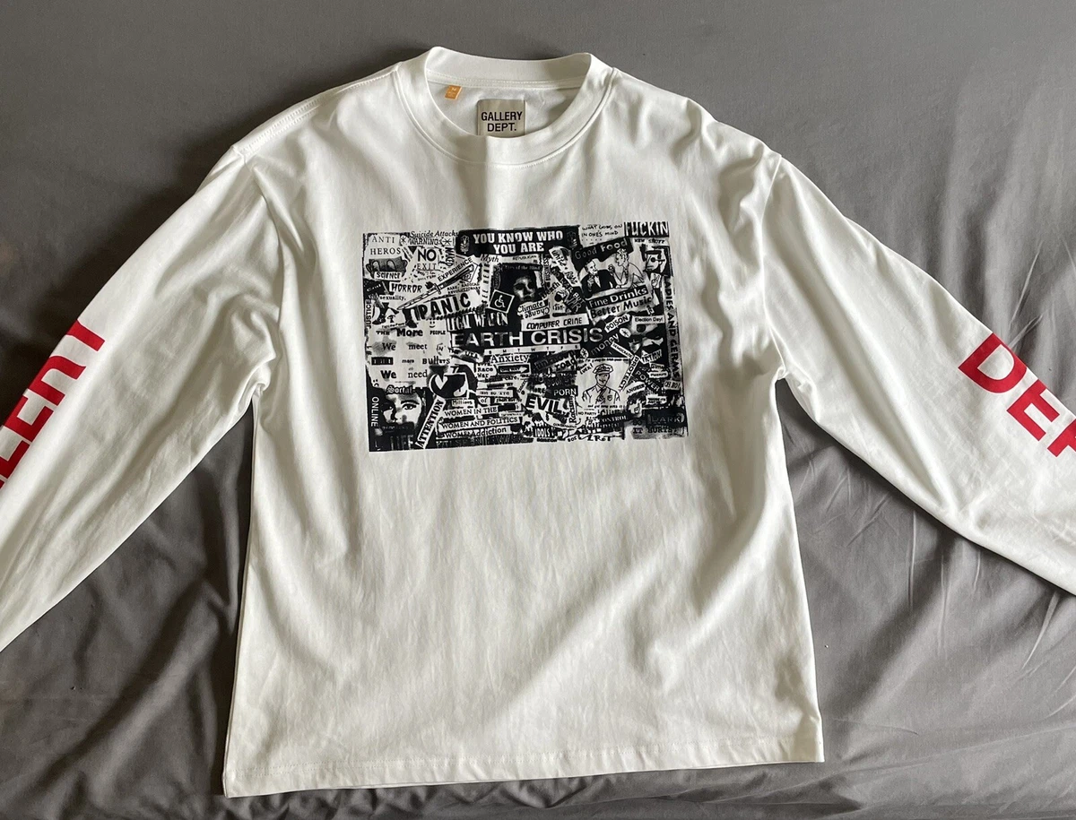 White graphic store long sleeve