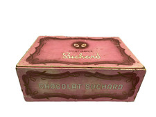 ANCIENNE GRANDE BOÎTE CHOCOLAT SUCHARD VINTAGE PAS METAL A COUTURE