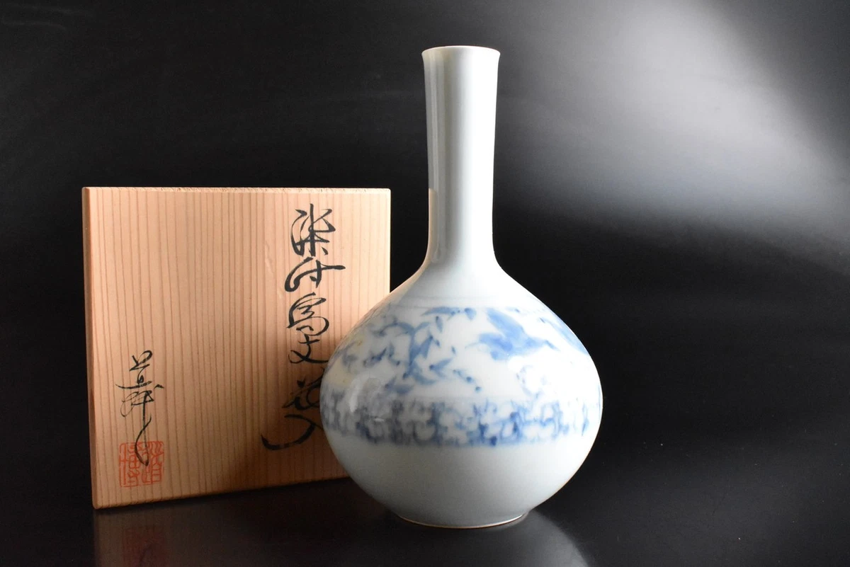 白色日本古董花瓶| eBay