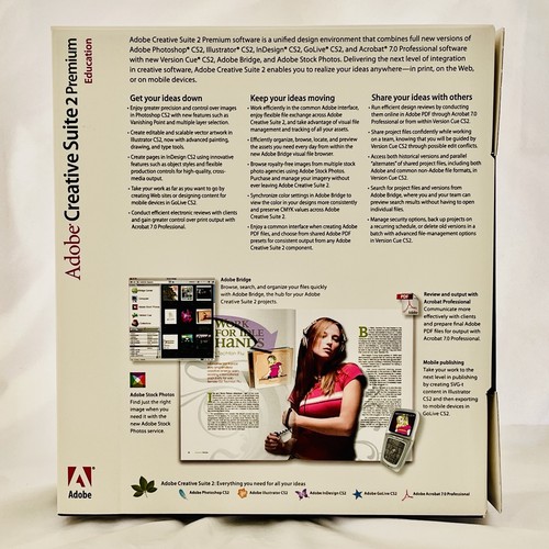 Vtg Adobe Creative Suite 2 Premium Education for Apple Mac Complete 6 Disc Set - Picture 4 of 15