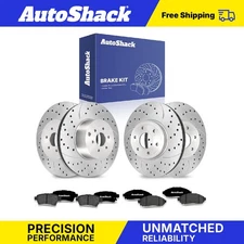 Front Rear Drilled Slotted Brake Rotors Ceramic Pads for Nissan Pathfinder