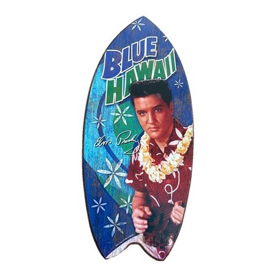 Elvis Presley Blue Hawaii Mini Surfboard Wood Plaque Sign Collectible Decor