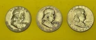 Franklin Half Dollar Lot of 3 Corculated Coins 90 Percent Silver