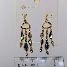Kendra Scott Faye Statement Earrings Teal Mix