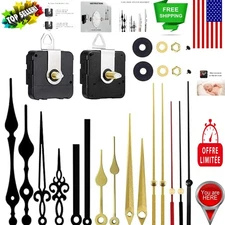 Complete Professional Clock Repair Kit - Silent Mechanism and Hands Included