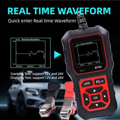 12-24V Car Battery Tester Truck Battery Analyzer Cranking Charging Voltage Test