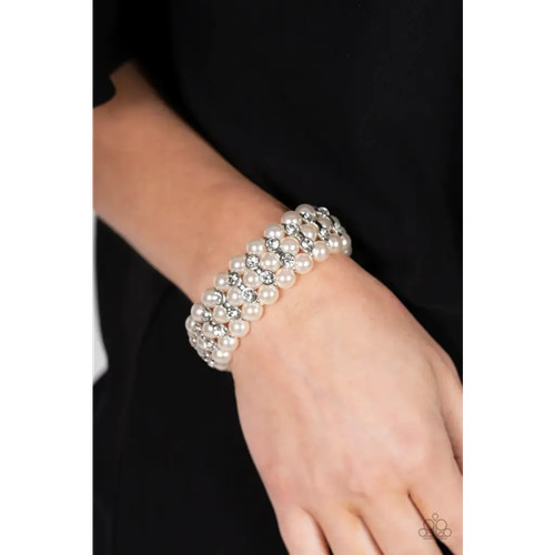 Paparazzi | Eiffel Tower Elegance - White Bracelet