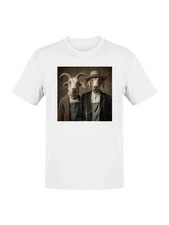 Goats in Classic Farmer Scene Men's T-shirt