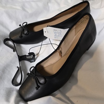 NWT BLACK Ballet Flats Time & TRU SZ 9.5