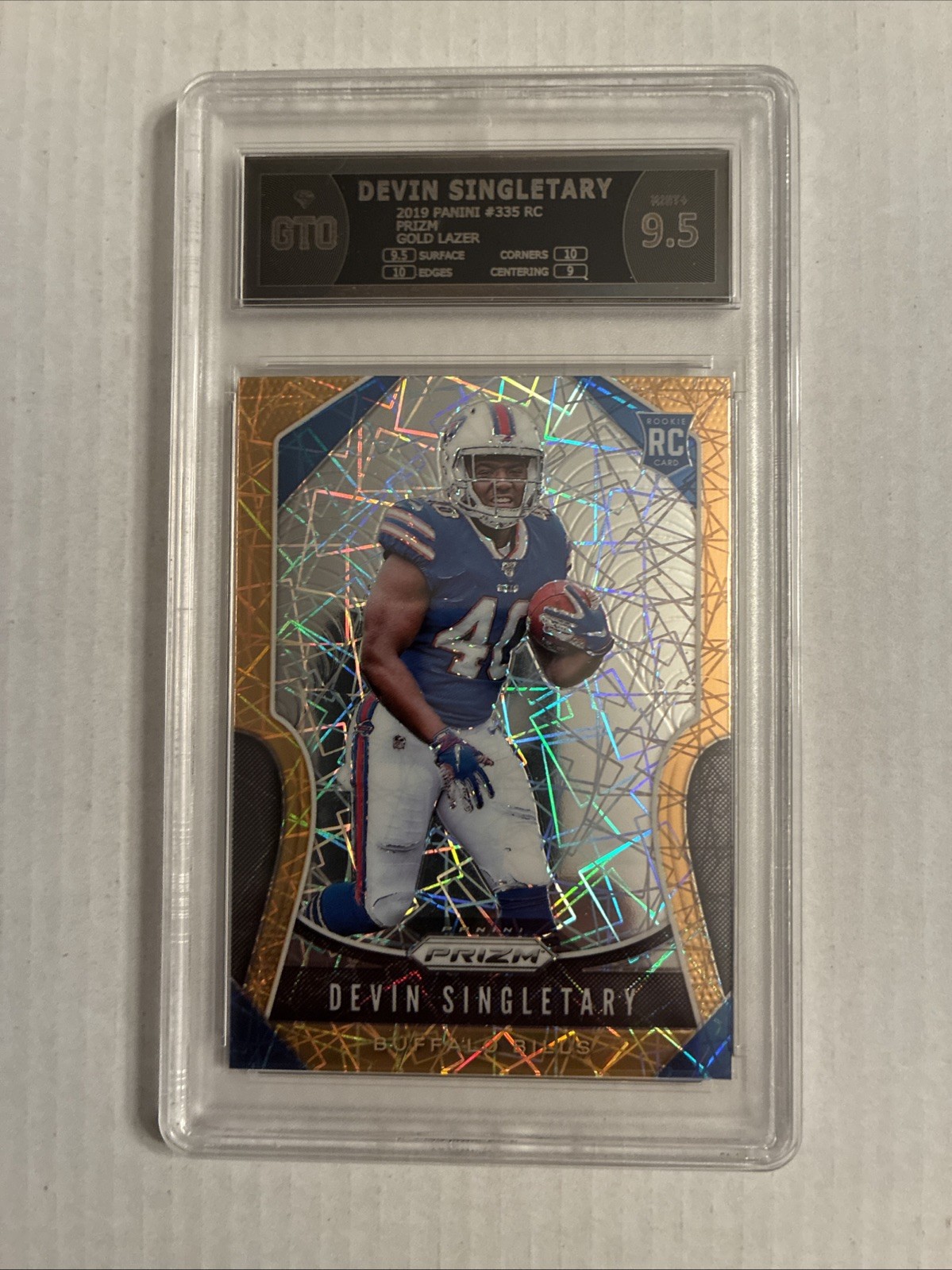2019 Panini Prizm - Rookies Devin Singletary #335 Gold Lazer Prizm (RC)