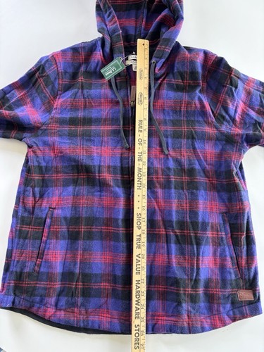 L.L. Bean Para Mujer Calce Relajado Escocés Franela a Cuadros Con Capucha Cremallera Talla Mediana - Imagen 7 de 12