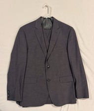 Pronto Uomo 3 Piece Suit Mens 42R, Trousers 34x34 Gray Double Vented