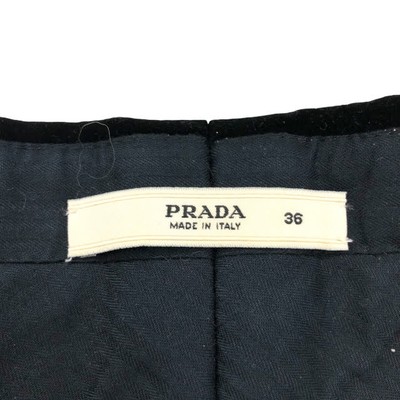 PRADA Bijou Wool Stripe Pants Black Made in Italy Size 36