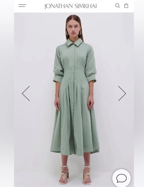 Jonathan Simkhai Jazz Poplin Midi Dress Size Small - Image 2 of 4