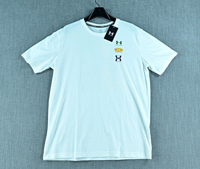 Under Armour T-Shirt Men's L White Evolution Logo Short Sleeve Graphic Tee NWT