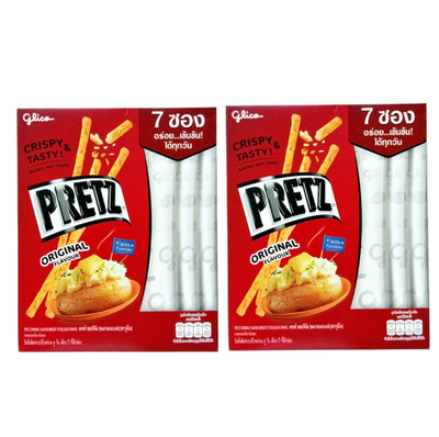Glico Pretz Original Biscuit Sticks 3.21 oz (91 g), 7 Count, Pack of 2【US DDP】