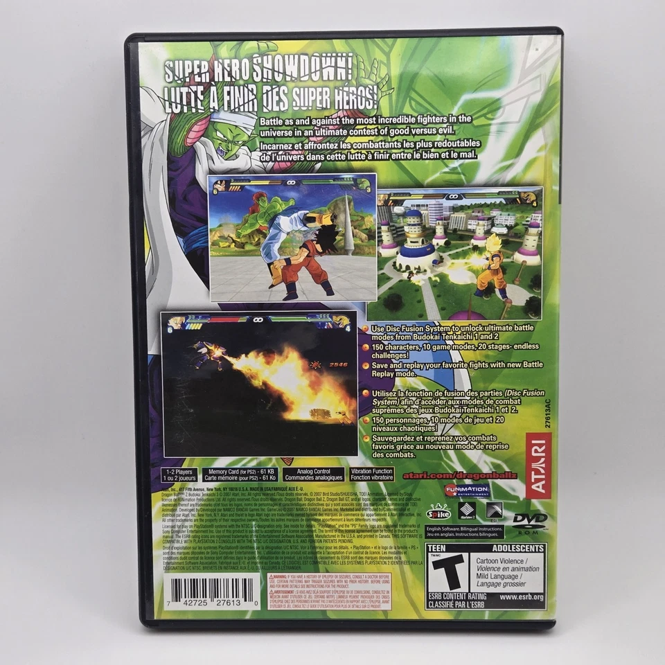 Dragon Ball Z: Budokai Tenkaichi 3 (PS2, Sony PlayStation 2, 2007)  Complete CIB - Image 3 of 4