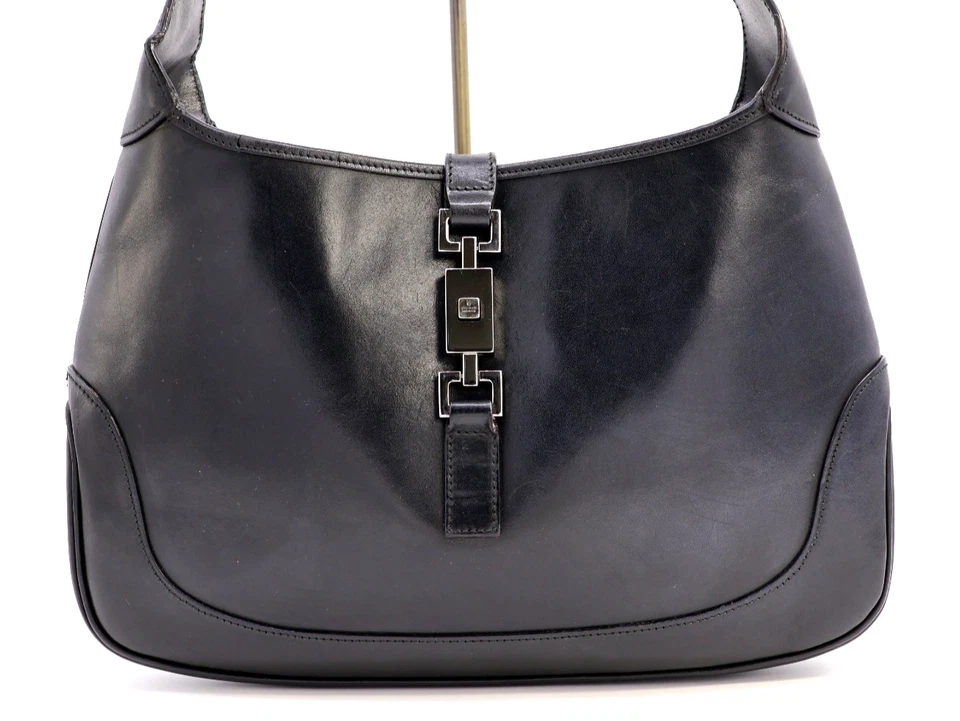 Gucci Jackie Medium Bag Shoulder Bag Handbag Purse 3306 Leather Black Authentic - Image 3 of 4