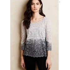 Meadow Rue Women's Ombre Caela Top Lace Sz L