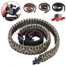 Tactical 550 Paracord Rifle Gun Sling Shotgun Crossbow 2 Point Adjustable Swivel