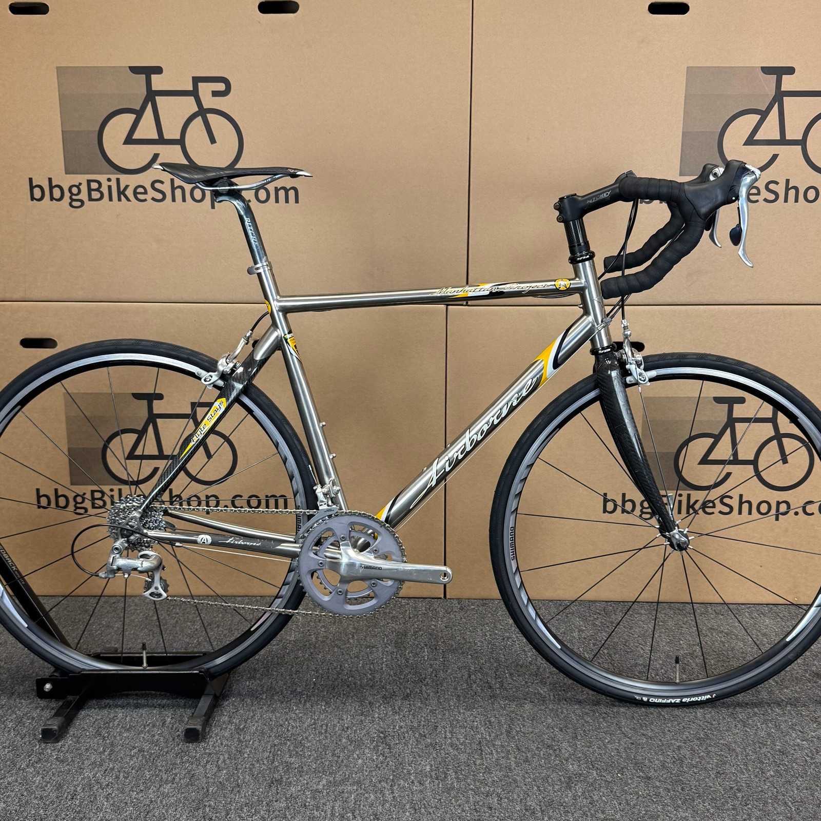 Used Airborne Manhattan Project, Titanium Road Bike, Shimano