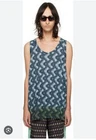 DRIES VAN NOTEN BLUE GRADIENT COTTON TANK TOP size LARGE