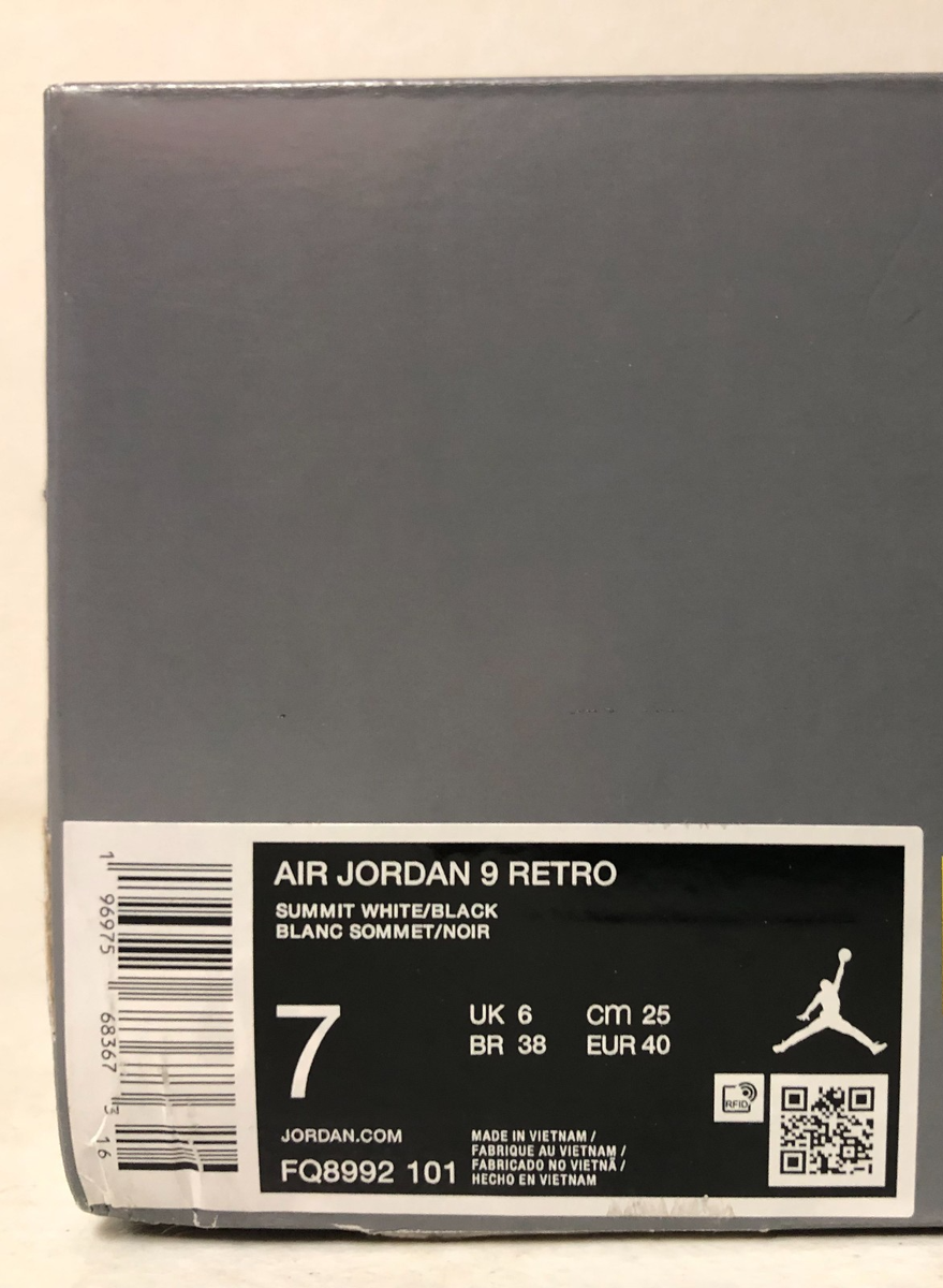 Jordan Summit White / Black Retro 9 Shoe Box Size 10 - Air Jordan 9 Retro 2024 Powder Blue | eBay main image 3
