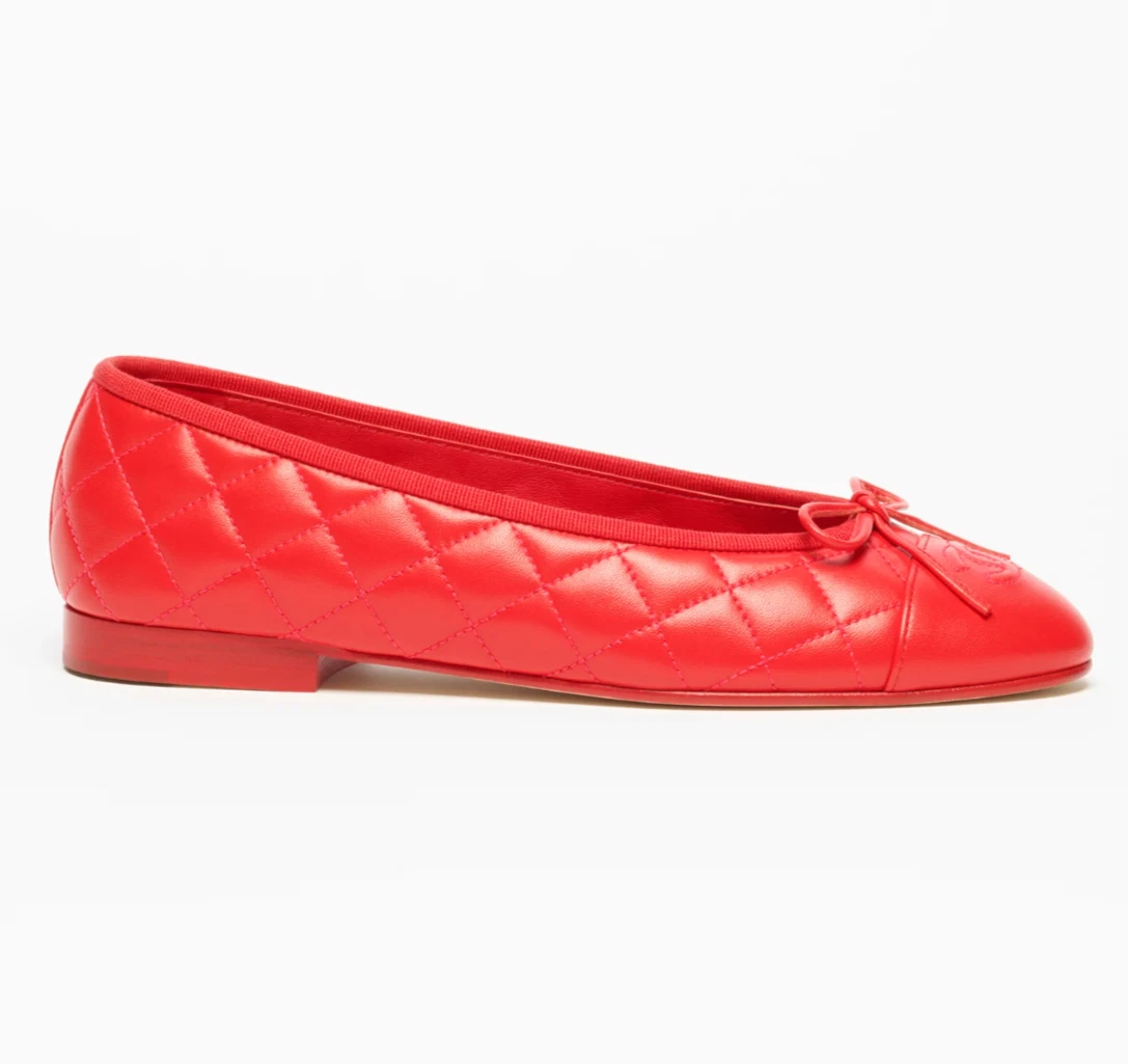 いちご新品　CHANEL フラットシューズ 36 アイボリー/レッド CHANEL Red Flats for Women for sale - eBay