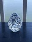 Vintage Waterford Crystal Clear Egg Shaped Paperweight 2 1/2" - Easter