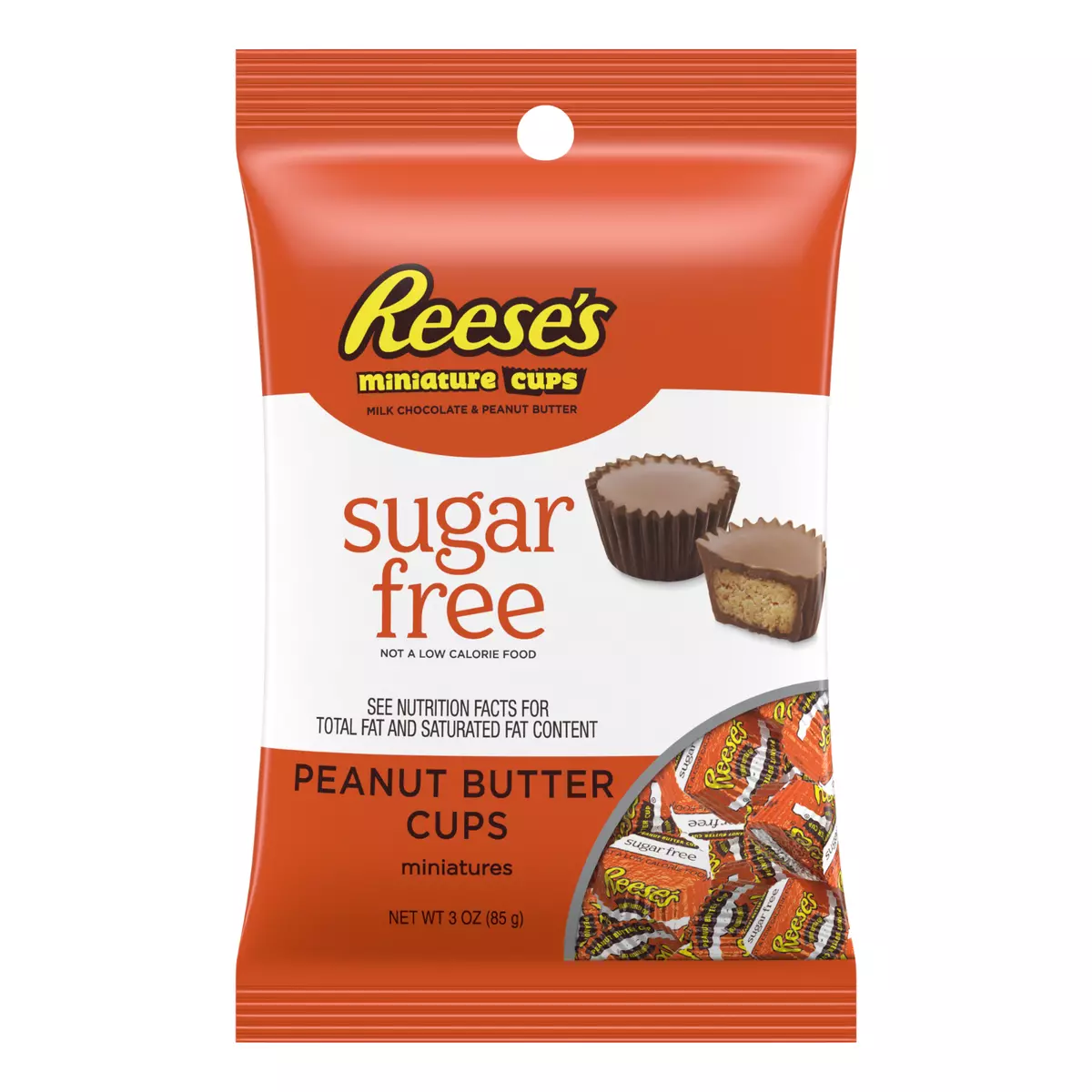 Reese s Peanut Butter Cup Sugar Free Candy FOUR PACK 3oz Bags FREE