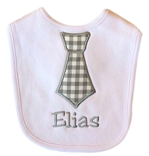 Pechera de tela personalizada para bebé niño bordada con tu nombre personalizado - Imagen 8 de 10